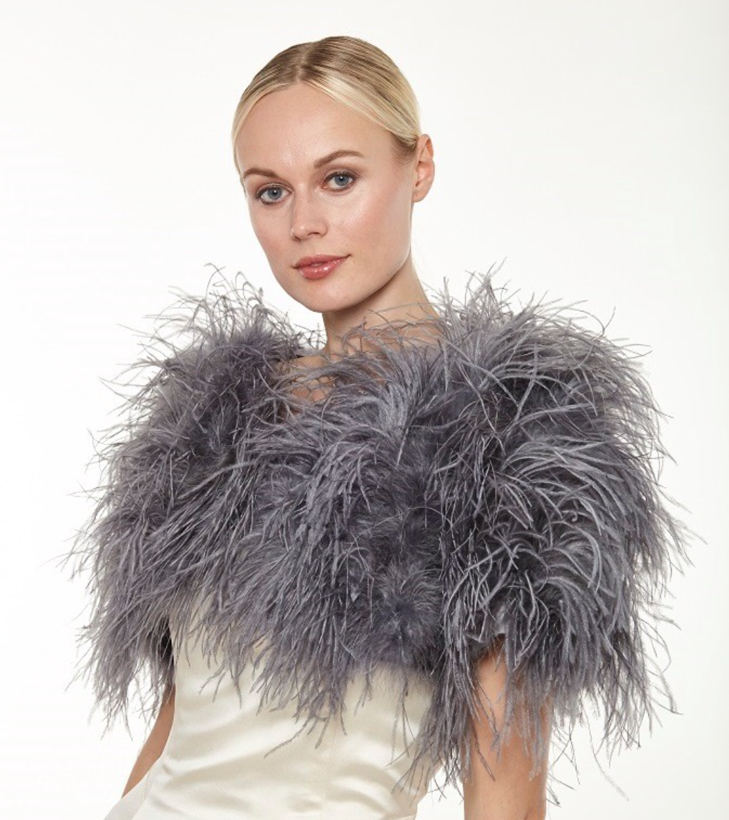 Ostrich feather shrug discount